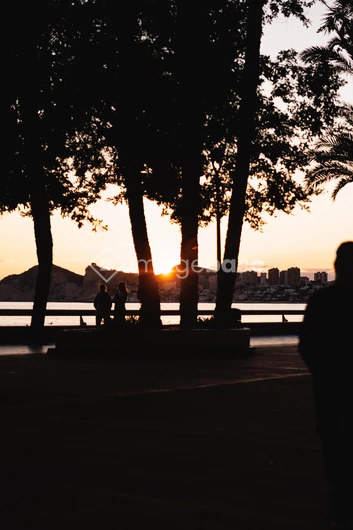 Sunset Over City Skyline