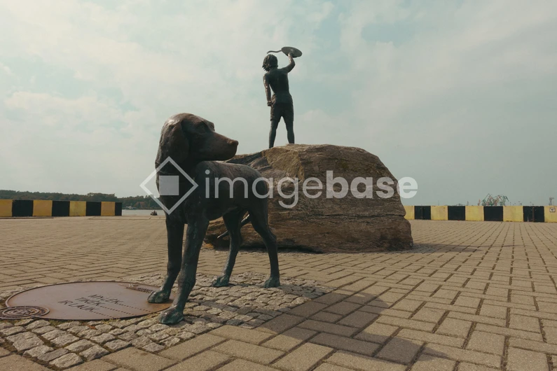 Statue of a Boy and Dog