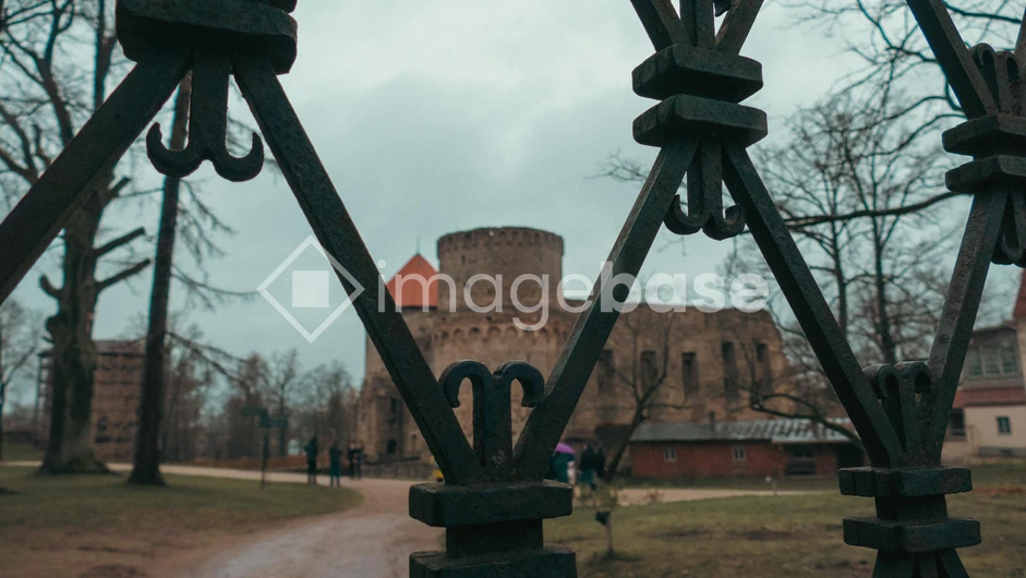 Historic Castle Through Iron Gate