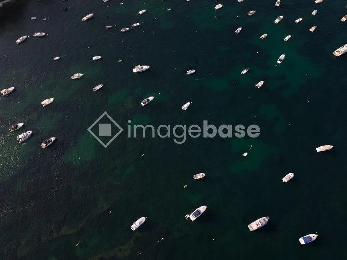 Serene Aerial View of Boats