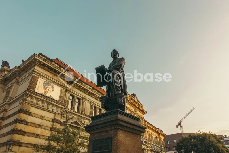 Historic Cityscape with Statue