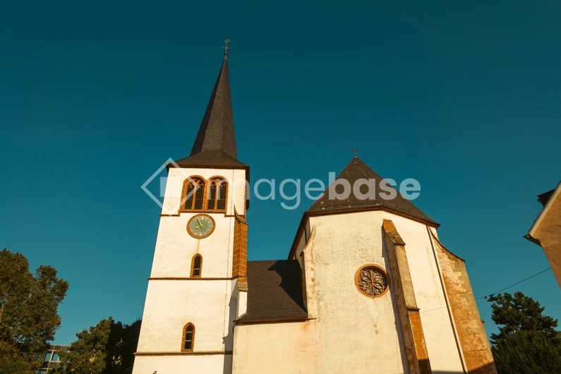 Historic Church under Blue Sky