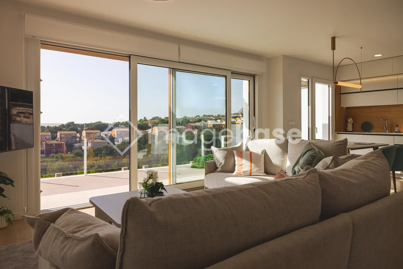 Modern Living Room with Scenic View