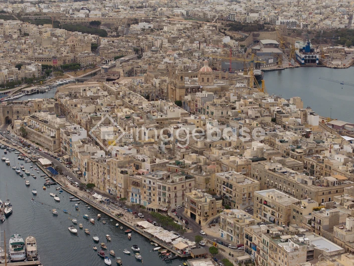 Aerial View of Coastal City