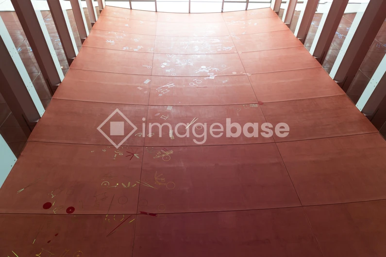 Abstract Red Ceiling