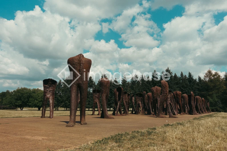 Sculpture Garden Under Blue Skies