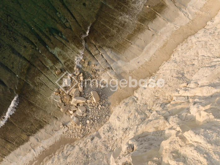 Aerial View of Rocky Coastline