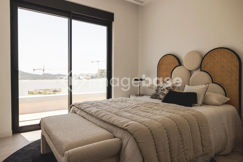 Modern Bedroom with Scenic View