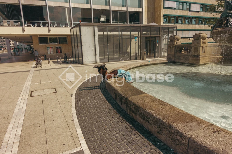 Urban Fountain Scene