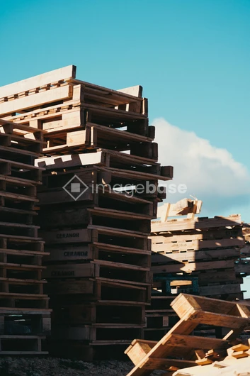 Stacked Wooden Pallets