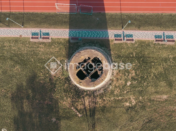 Aerial View of Urban Track and Structure