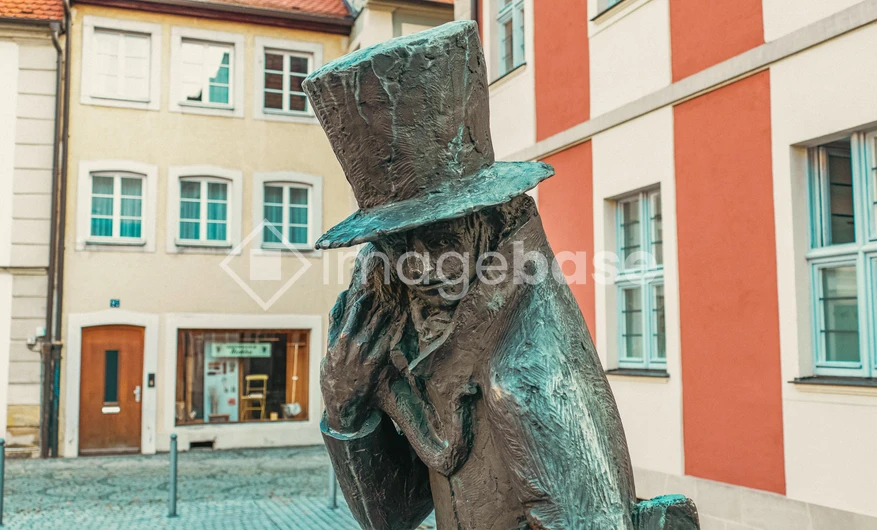 Statue on a Quaint Street