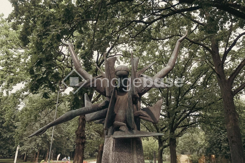 Sculpture Amidst Trees