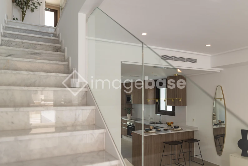 Modern Interior with Marble Staircase