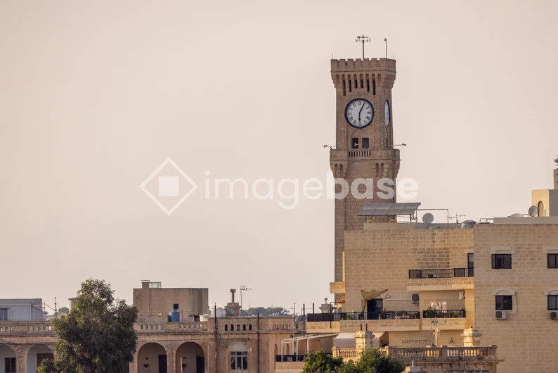 Clock Tower in Cityscape