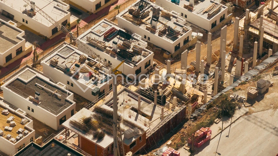 Aerial View of Construction Site