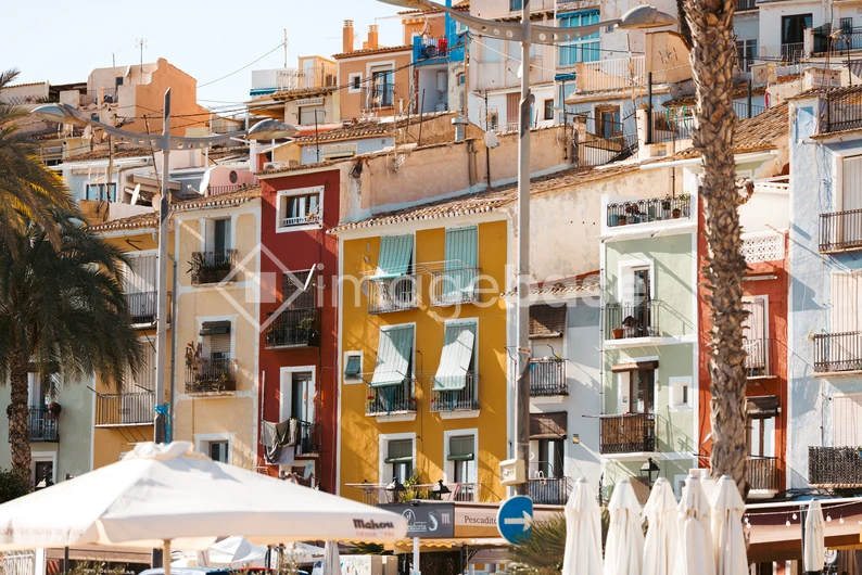 Colorful Street in Mediterranean Town