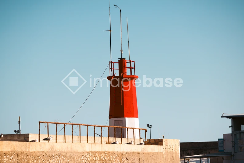 Red Lighthouse on Pier