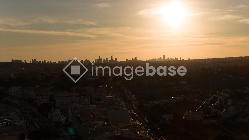 Sunset Over Cityscape