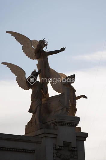 Angel Statues at Sunset