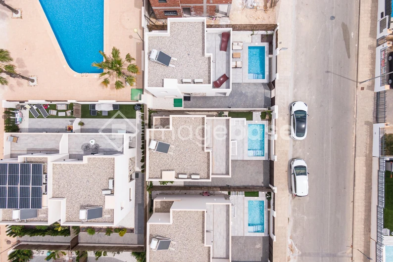 Aerial View of Modern Villas