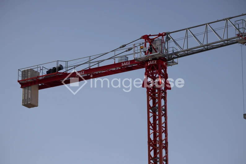 Tower Crane Against Blue Sky