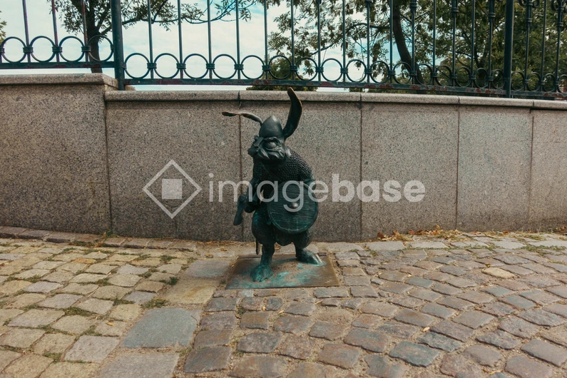 Warrior Statue in Urban Setting