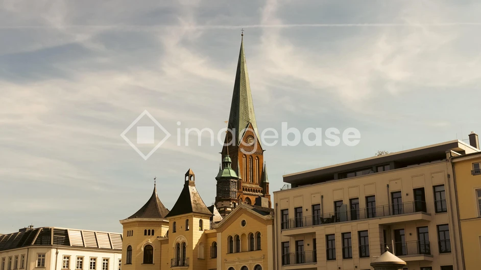 Historic Church and Building Skyline