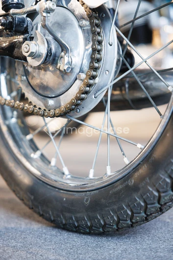 Close-up of a Motorcycle Wheel