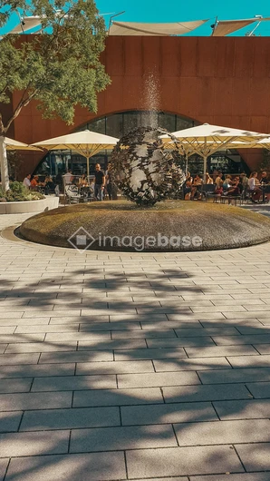 Outdoor Café with Water Feature