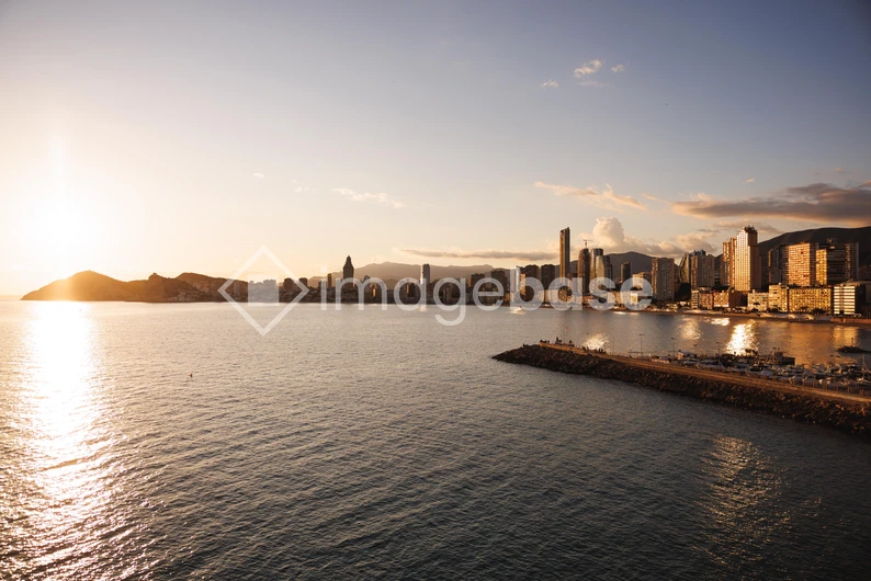 Sunset Over City Skyline