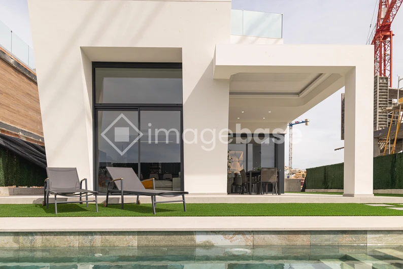 Modern Outdoor Lounge by the Pool