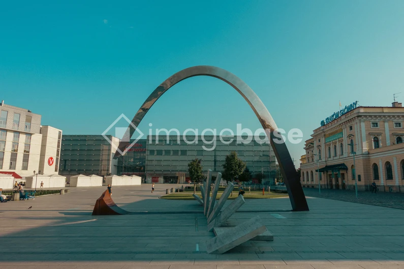 Modern Architectural Structure in Public Square