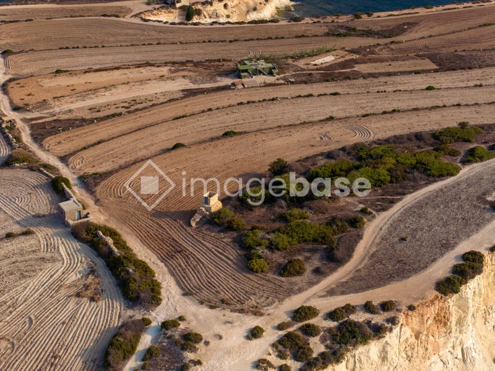 Aerial View of Coastal Fields