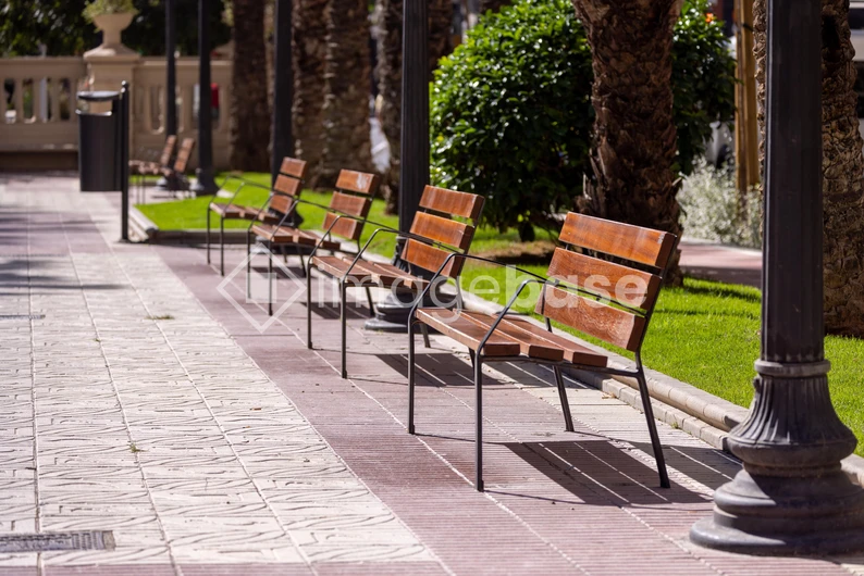 Park Benches and Walkway