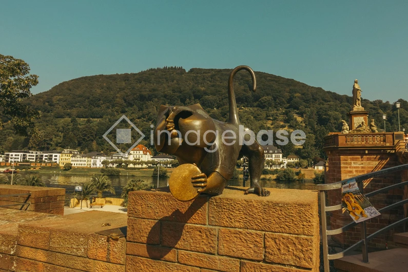 Statue with Scenic Backdrop