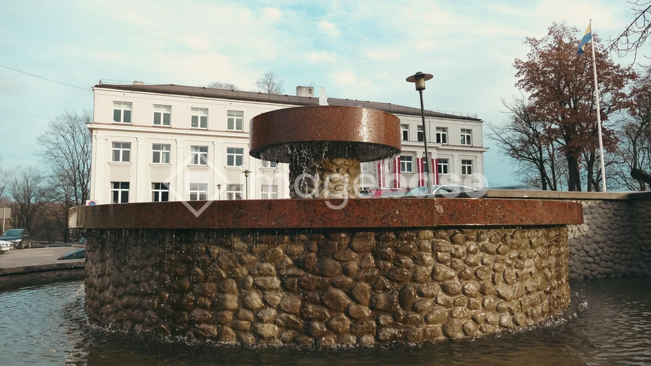 Stone Fountain in Urban Square