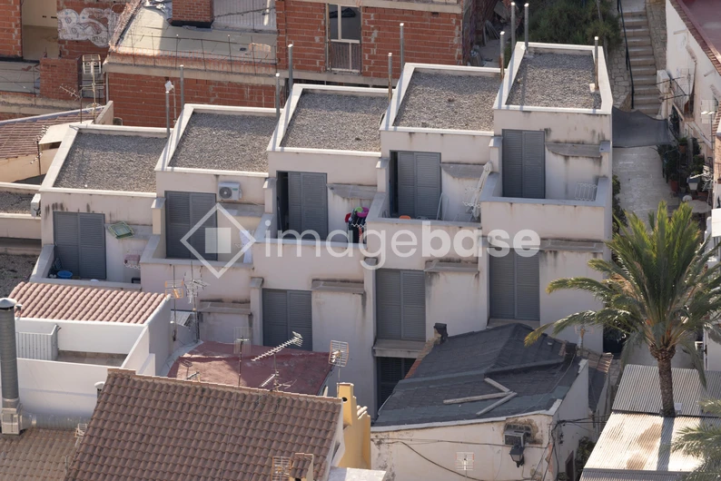 Rooftop View of Urban Buildings