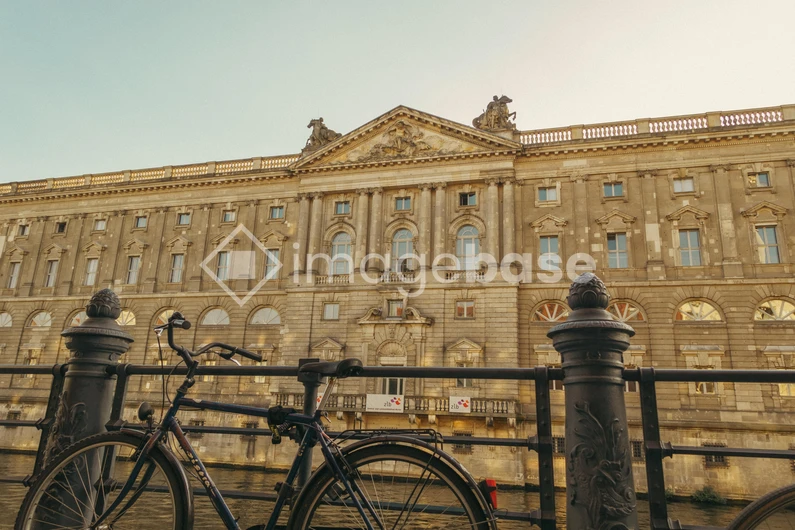 Historic Architecture Foregrounded by Bicycle