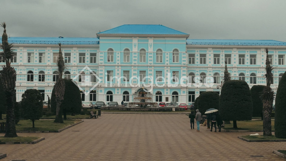 Historical Building with Foreground Walkway