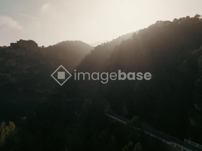 Sunlit Mountain Pass