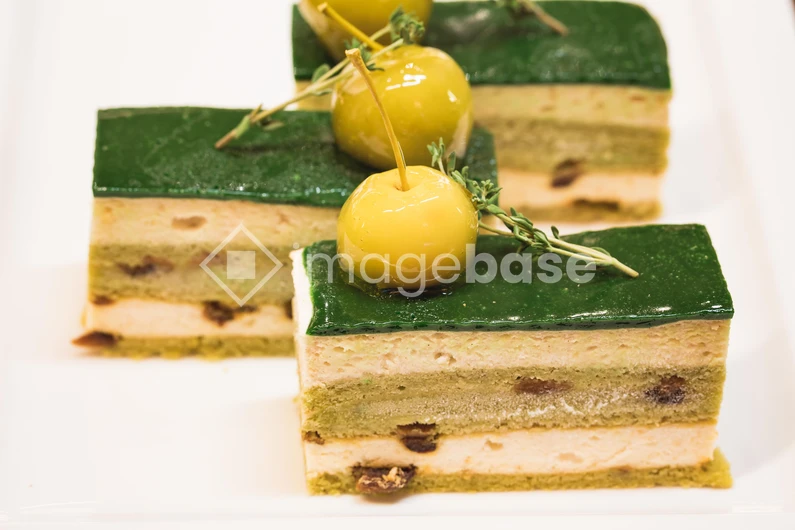 Elegant Green Cake Slices
