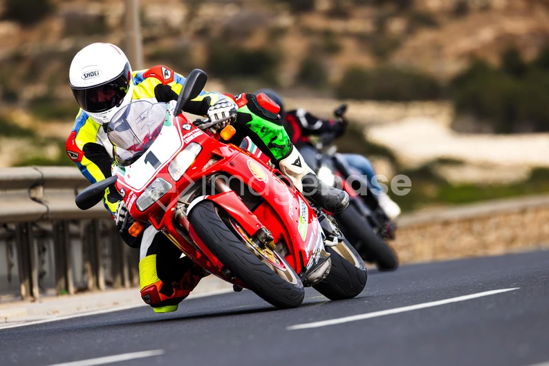 Motorcycle Race in Action