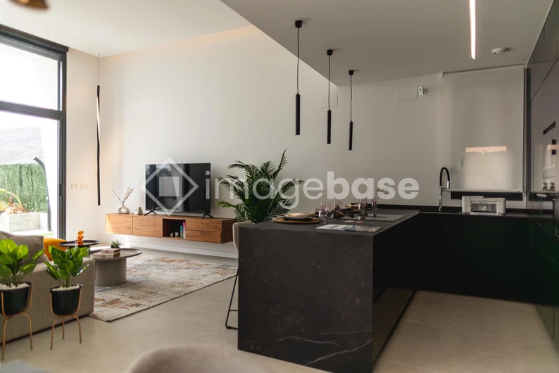 Modern Kitchen and Living Space