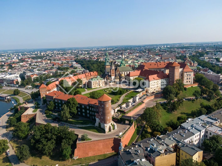 Aerial View of Historic Castle