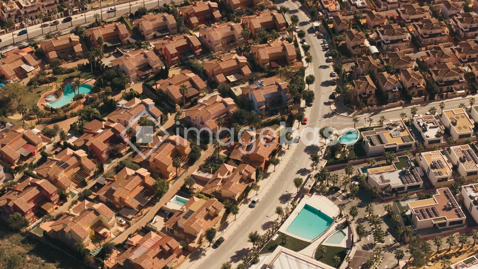 Aerial View of Urban Residences