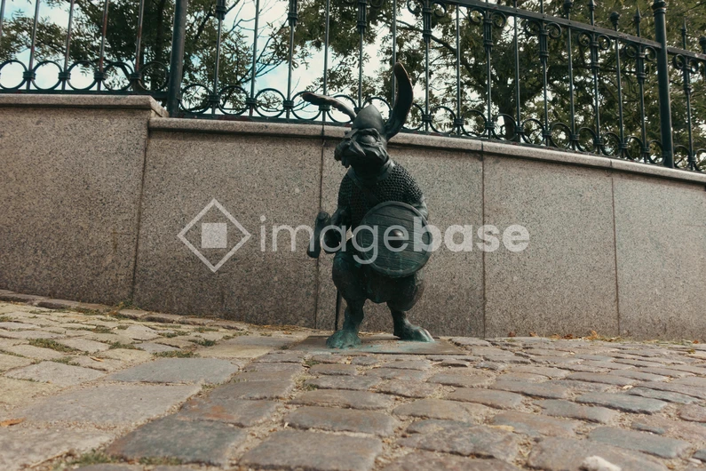 Street Sculpture of Warrior Hare