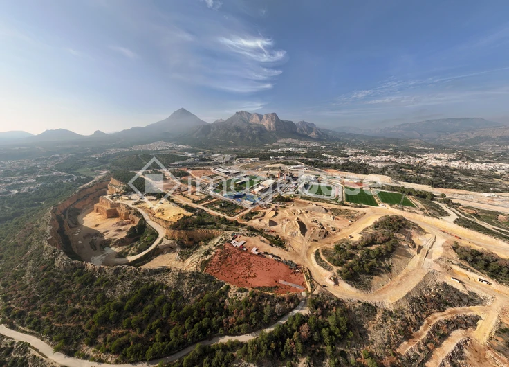 Mountainous Landscape and Construction Site
