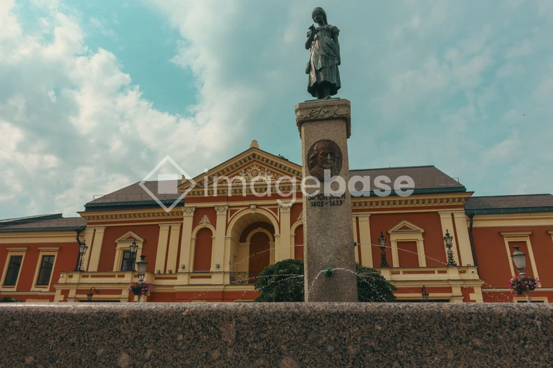 Historic Building with Statue