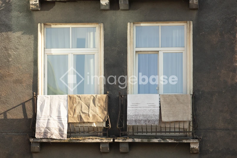 Urban Building Facade with Windows